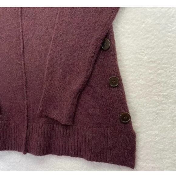 Peyton Primrose Medium Sweater Purple Mock Neck Buttons Super Soft - Picture 4 of 8